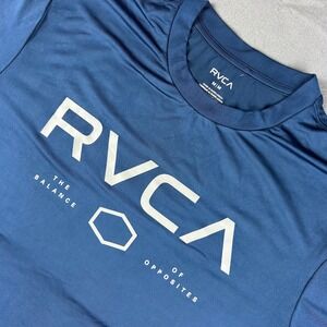 RVCA T-Shirt Mens Medium Blue UPF 50+ Performance Graphic Tee GRA33-0524-02